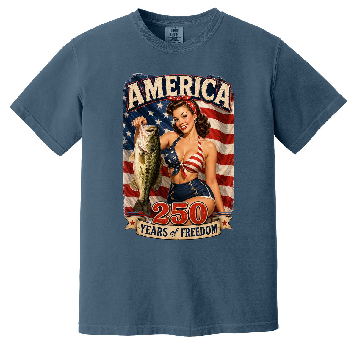 America 250 Years of Freedom Pin Up Girl T-Shirt