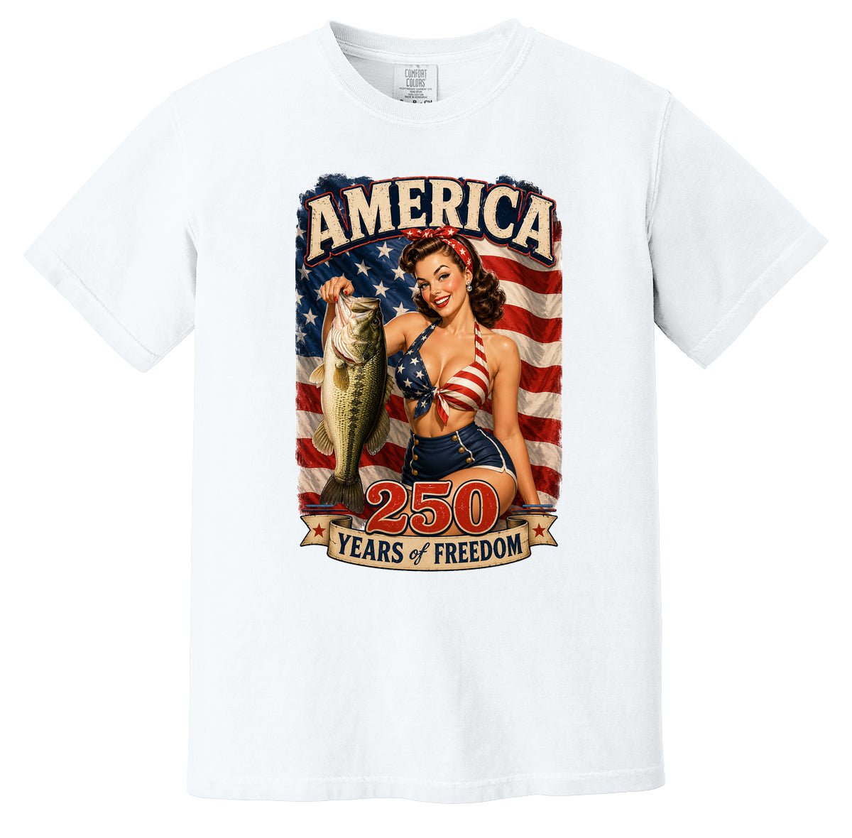 America 250 Years of Freedom Pin Up Girl T-Shirt
