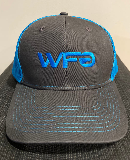 WFO Trucker Hat Grey Steel / Neon Blue